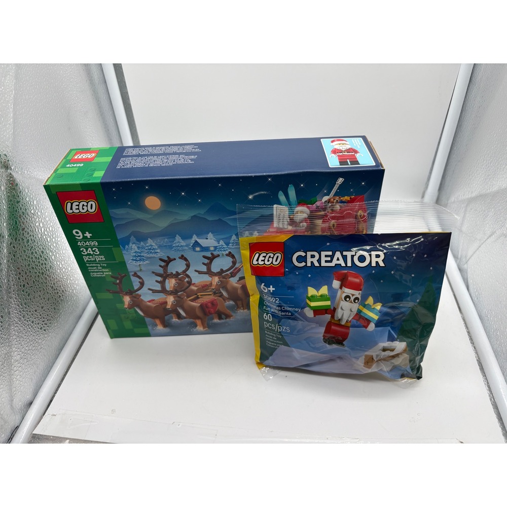 LEGO Christmas Lot 40499 Santa's Sleigh & 30692 Christmas Chimney Fun NEW SEALED